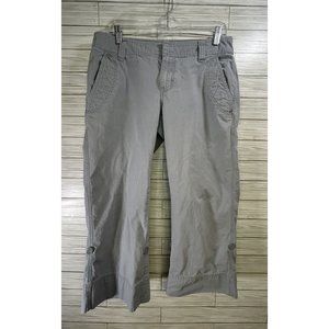 The North‎ Face Cargo Capri Pants Womens Sz 10 Rip Stop Hiking Cropped Gray